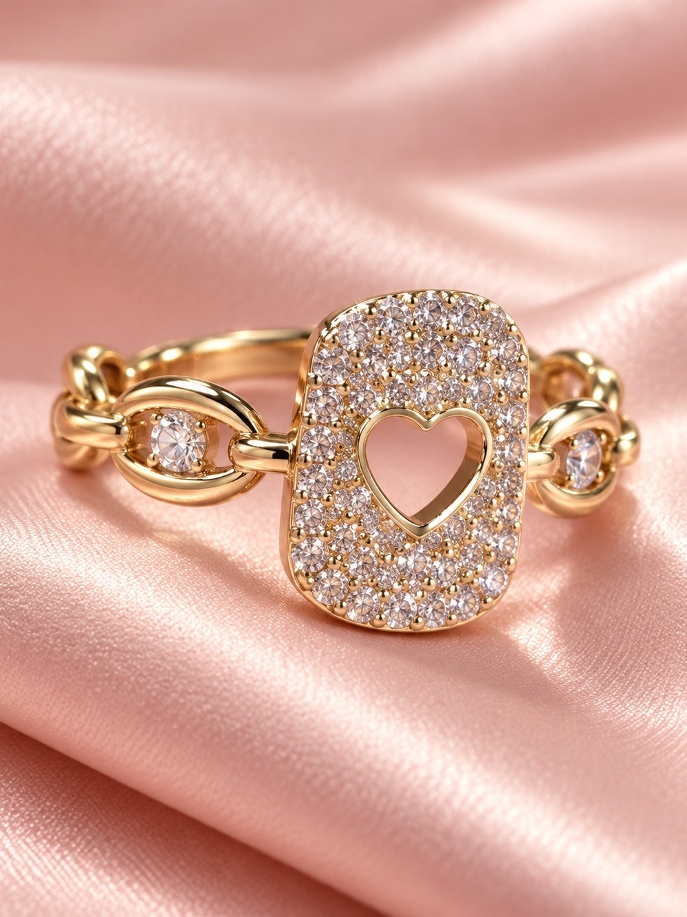 Lamited 14k. Gold Heart Center Ring